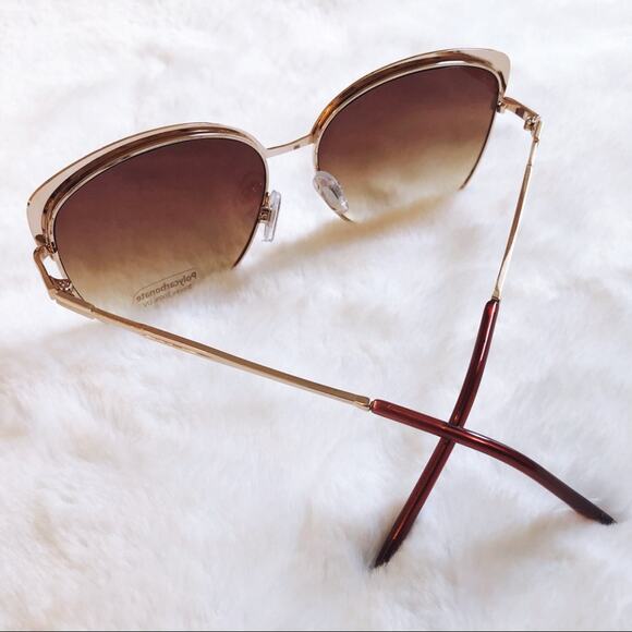 Robbie White Full Rim Retro Cat Eye Sunglasses - Picture 7 of 9